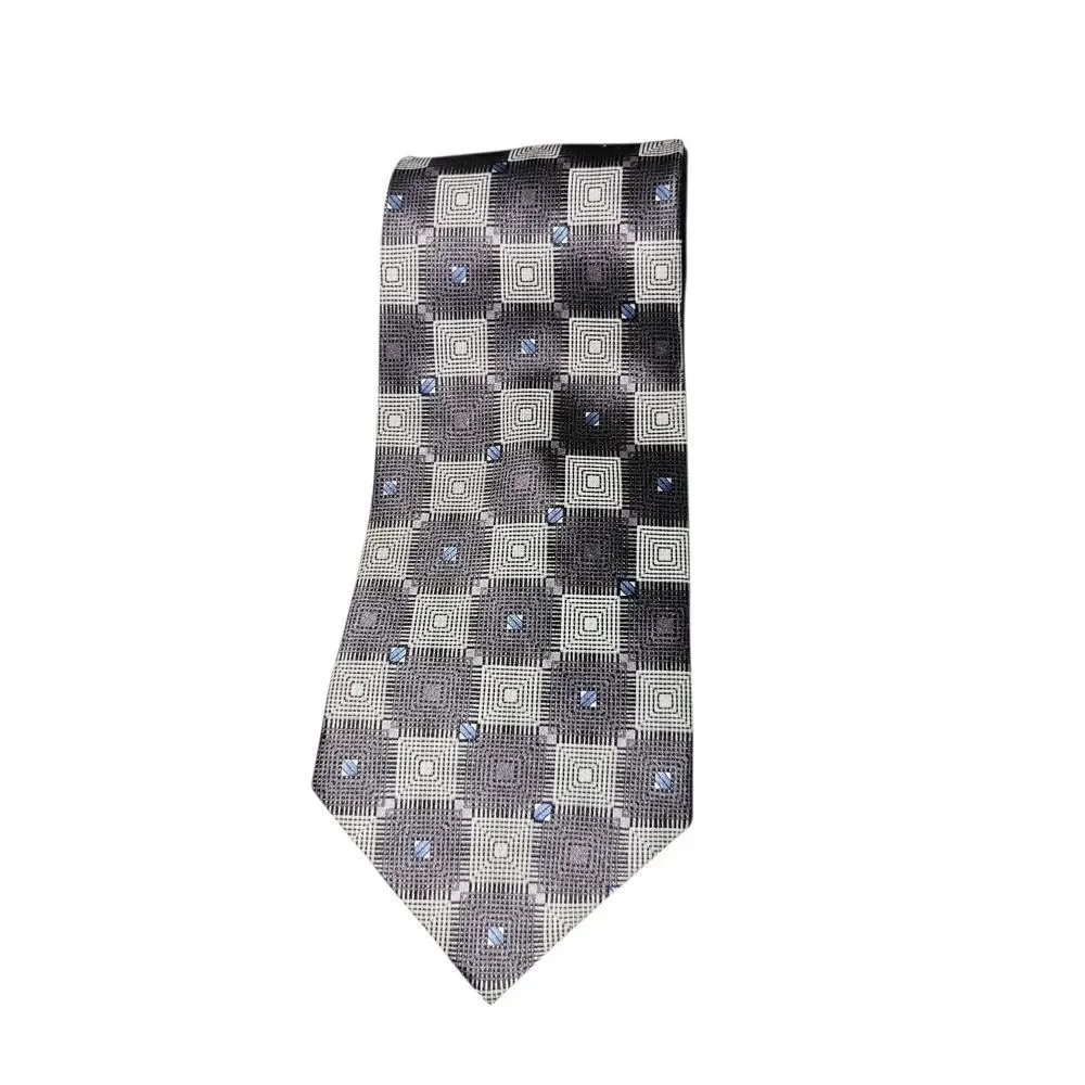 Liz Claiborne Black and Gray Geometric Tie